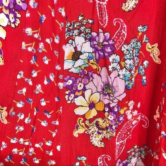 Bila Bohemian Ruffled Handkerchief Maxi Dress Floral Smocked SIZE SMALL NWT - Picture 12 of 16